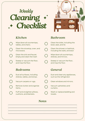 Sustainable Home Cleaning Checklist